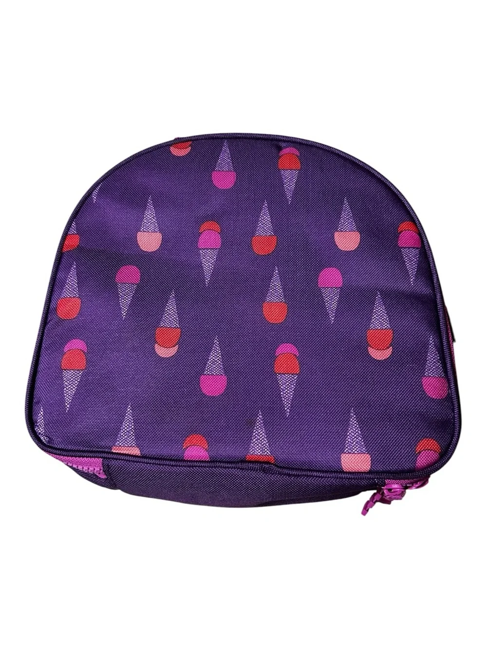 💟 Gymboree Insulated Lunch Bag Purple Ice Cream Print Kids School Lunch Box EUC